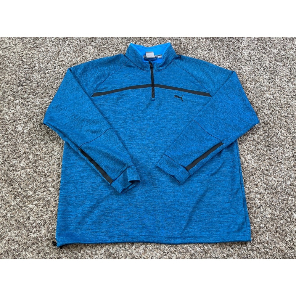 Puma Dry Cell Pullover‎ Sweatshirt XL Heathered Blue Men's Golf Top